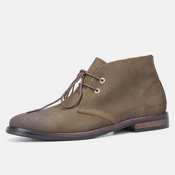 

men ankle boots genuine leather chukka boots size 712 comfortable wootten brand fashion 2022 walking boots for men #kd584, Black