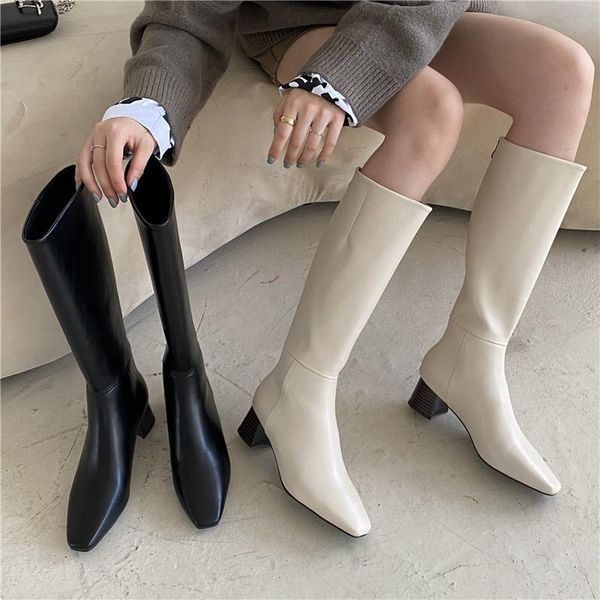 

boots 2021 ins luxury women 5cm high heels long riding fetish designer white western cowboy winter thigh, Black