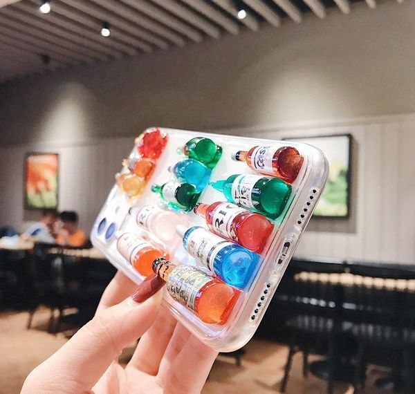 

new lovely creative wine bottle tpu pc transparent phone case for iphone 11 pro x bbyeyb packing2010