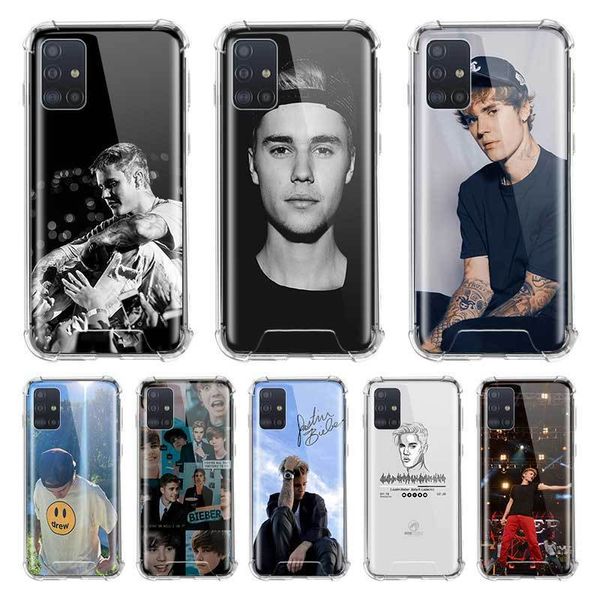 

new era justin bieber case for samsung galaxy a51 a71 m51 m31 m21 a41 a42 5g a31 a21s a11 airbag anti mobile phone fall cover