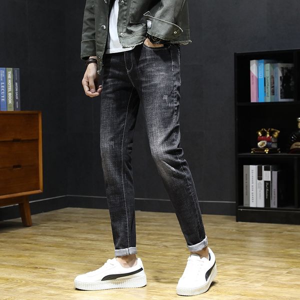 

2019 случайные jeansjeans и jeansnew джинсы мужские корейский стиль тонкий подходят модные повседневные брюки мужские брюки y979q, Blue