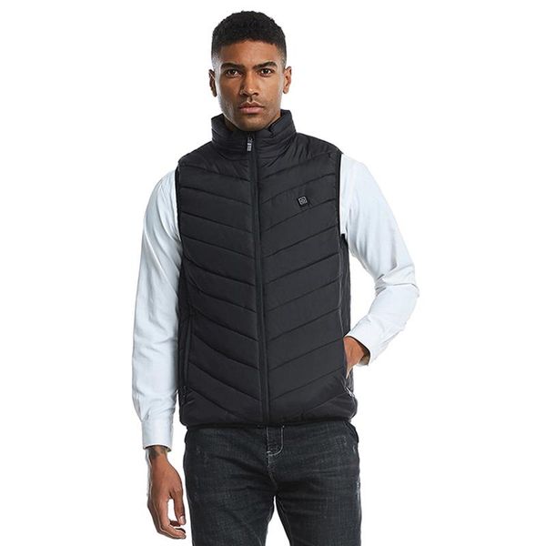 

men solid color zipper sleeveless vest lapel pocket lightweight warm outdoor, Black;white