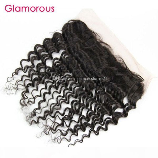 

гламурная глубокая волна вьющиеся волосы фронтальные перуанские индийские малазийские волосы уха для уха кружева лобное закрытие бразильской, Black;brown