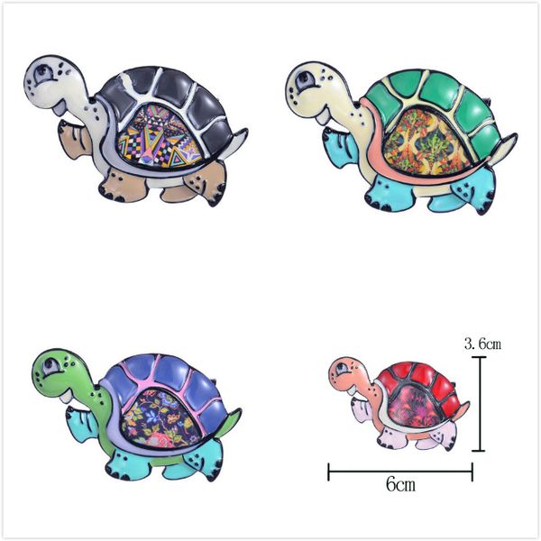 

brooch of cute animal brooches pins trendy charming small tortoise enamel brooch fashion decoration jewelry, Gray