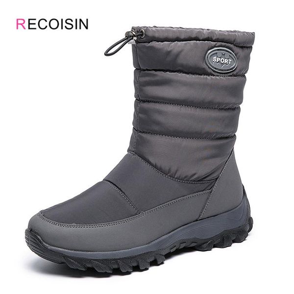 

recoisin new 2020 winter women boots keep wram comfortable snow boots women slip-on waterproof casual mother, Black