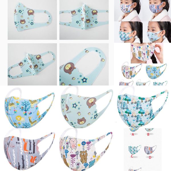 

fashion kids face mask children's cartoon anime printed washable kids's protective breathable spring summer party masks dha