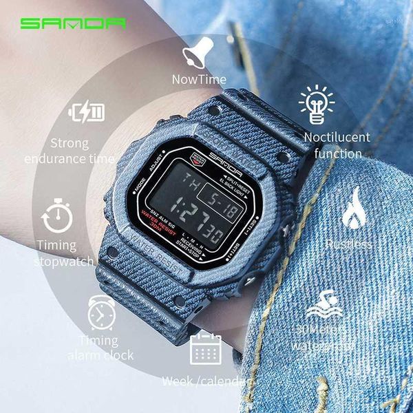 

relogio masculino men's watch digital sanda chronograph mens wrist watch sports running waterproof reloj hombre 20201, Slivery;brown