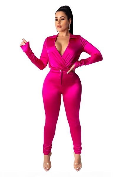 

women fashion sports clothing trucksuits long sleeve v-neck casual two-piece set the new arrivals listing, White