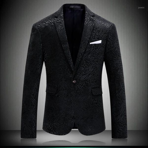 

men's suits & blazers wholesale- 2021 blazer men business floral thin body casual slim coat fashion party single breasted suit jacket p, White;black