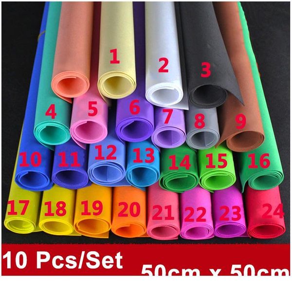 

50x50cm foamiran sponge paper 10 pcs handmade craft paper eva diy crafts materials cut foam paper nursery decoration gif jlljkt