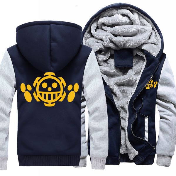 

2021 new us size anime one piece luffy men hoodies jacket thicken hoodie coat clothing casual 4ljw, Black