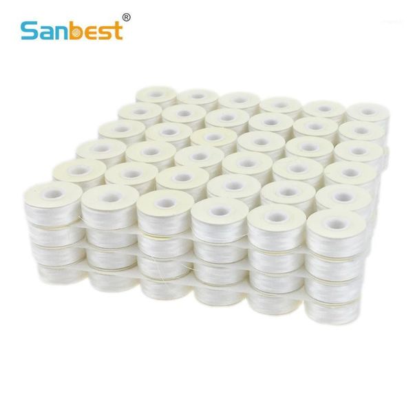 

sanprewound bobbins threads 70d/2 high tenacity polyester 75d/2 size l 144pcs/box white black machine bobbin thread th000171, Black;white
