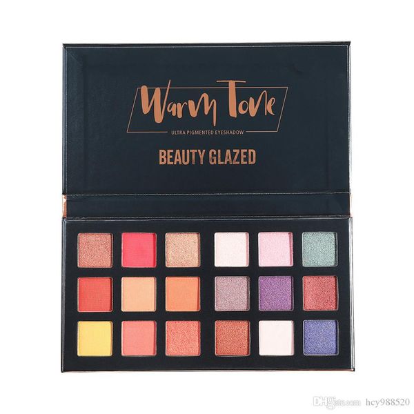 

beauty glazed 18 colors makeup eyeshadow pallete long-lasting easy to wear matte shimmer natural makeup pallete dhl