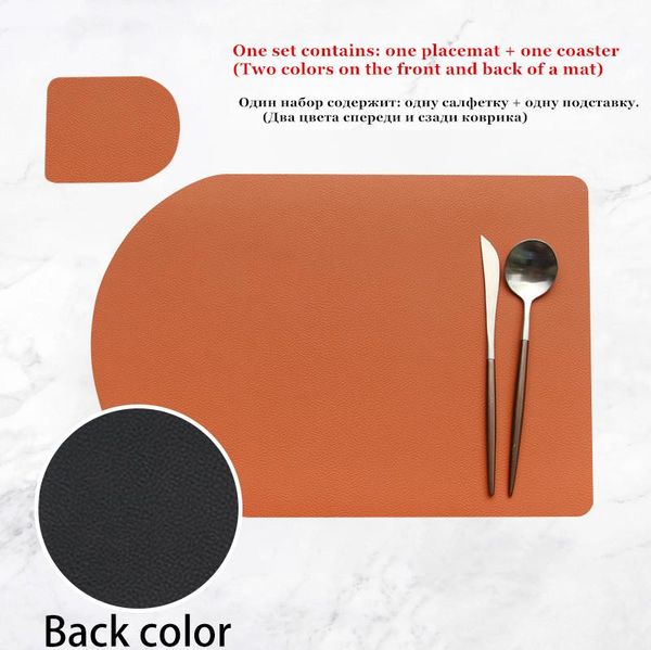 

placemat washable set dual side tableware pad placemat leather heat lnsulation waterproof non slip bowl coaster kitchen bbyoew lipper
