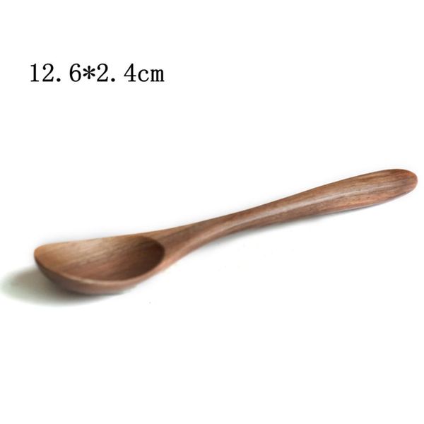 

japanese style black walnut wooden dessert spoon tableware coffee honey spoons stir long scoop soup rice spoon kitchen supplies h jllkgs