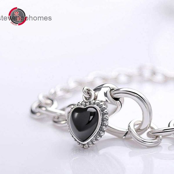 

panjia girl s925 dark sterling silver symbol bracelet eternal black heart
