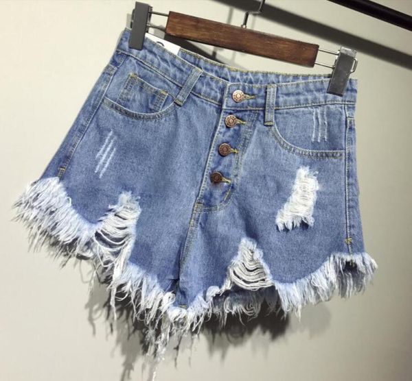 

2020 new arrival casual summer denim women shorts high waists fur-lined leg-openings plus size short jeans, White;black