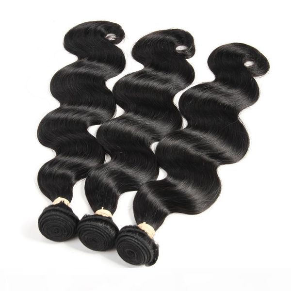 

brazilian body wave 3 bundles human hair extensions 8a brazilian virgin hair body wave 300g lot brizilian body wavy hair, Black