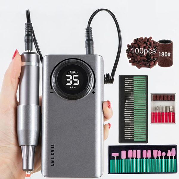 

35000rpm manicure machine electric nail drill bits pen apparatus set milling cutter for removing gel varnish strong polish file