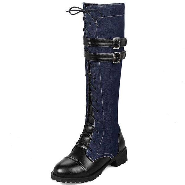 

women's rubber boots round toe big size shoes woman zipper leather booties thigh high heels high rain large size, Black