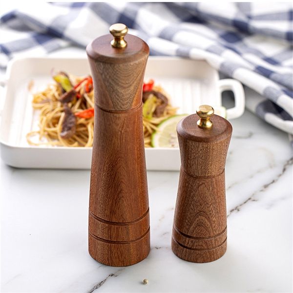 

2021 new salt and mills, solid wood pepper mill with strong adjustable ceramic grinder 5" 8" 10" - kitchen tools by twoyoui 2