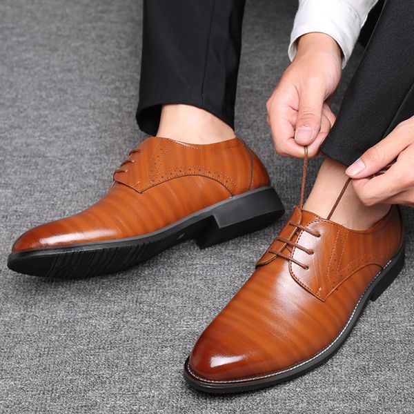 

men dress shoes oxford brogues shoes 2022 fashion comfortable black men business casual leather shoes men sneakers large size 48, Red;white