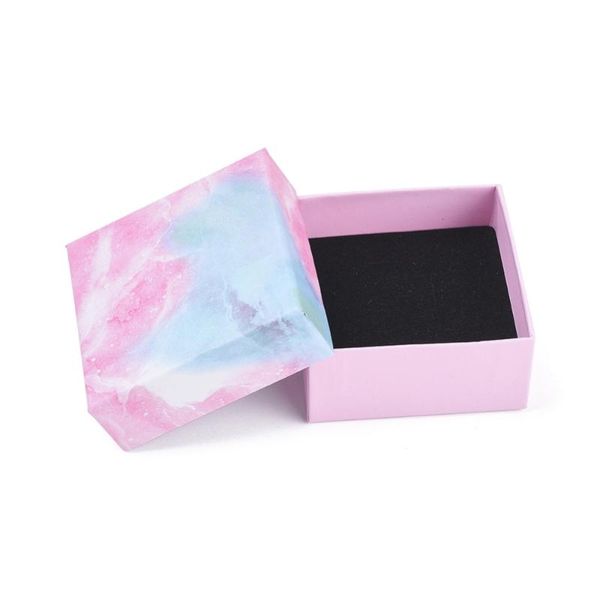 

gradient color jewelry cardboard box bracelet necklace display packaging boxes with sponge inside 18pcs/24pcs, Pink;blue
