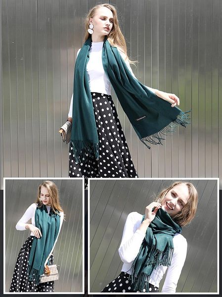 

1005001543760757 winter cashmere women scarf female scarves lady tassel bandana women solid shawl wraps, Blue;gray