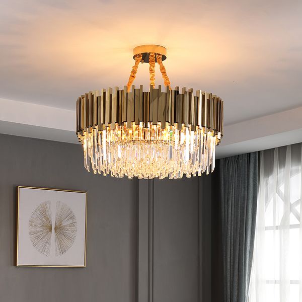 

light luxury chandelier post modern minimalist atmosphere home room crystal lighting restaurant bedroom new 2021 5in6