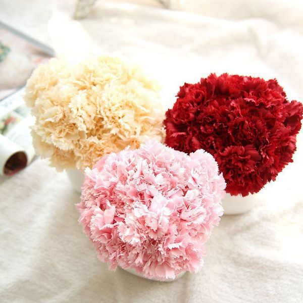 

artificial flowers slik carnations floral bride holding bouquet home wedding decoration scrapbooking wreath mother's day gift1