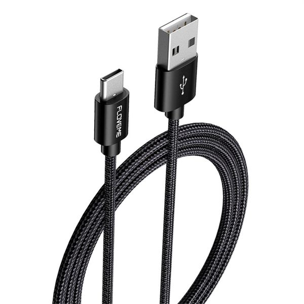 

floveme yxf212396 type-c usb-c nylon braided charging data cable length 1m