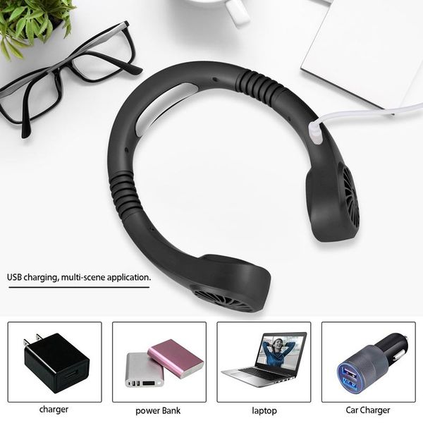 

electric fans usb portable 2 in 1 air cooler mini conditioner hanging neck fan