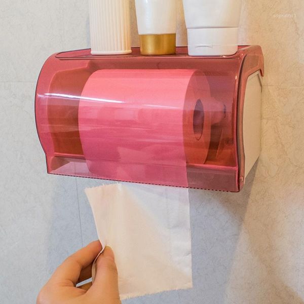 

multi-function toilet paper holder tissue box plastic storage box1