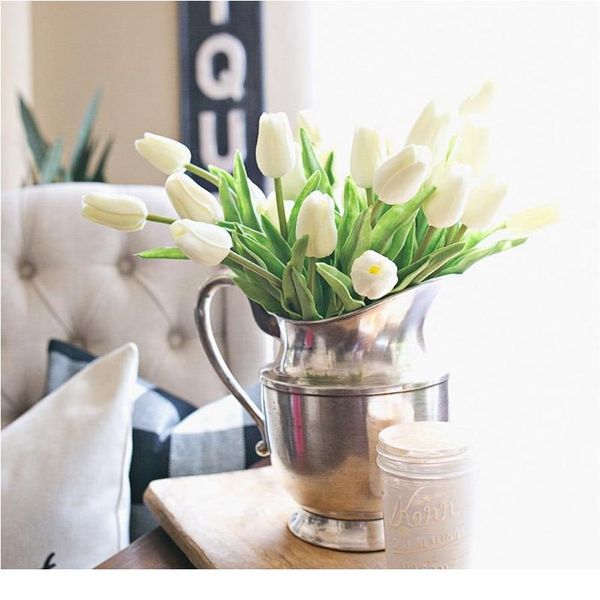 

5/10pcs artificial tulips bonsai tulip flowers foam tulipanes flower bouquet for real touch wedding flower bouquet de bbydeq