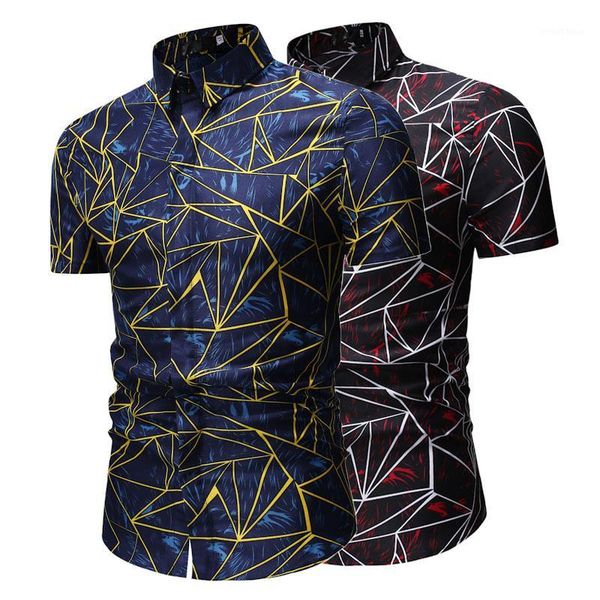 

summer casual men shirt short sleeve business slim fit beach floral printed shirts1, White;black