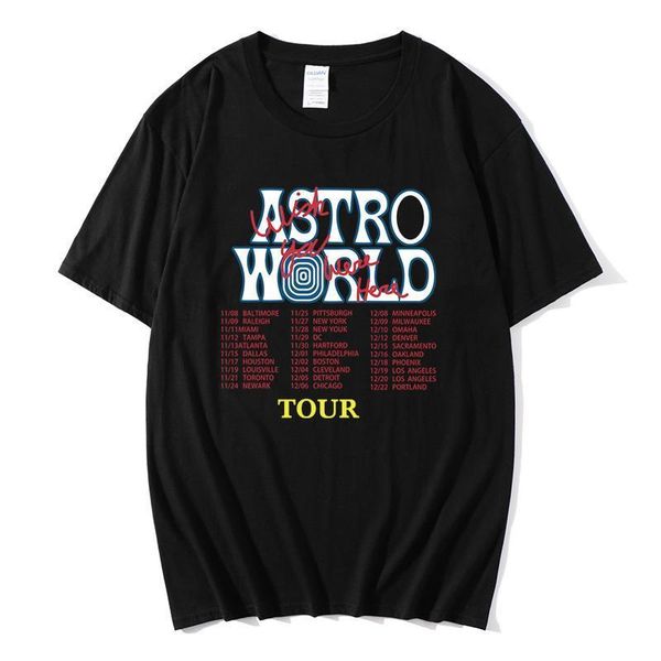 

travis scott astroworld тур негабаритная футболка мужчины женщин1: 1letter print t рубашки hip hop streetwear kanye west astroworld tshirt, White;black