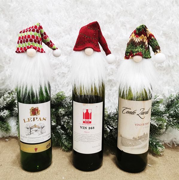 

christmas faceless doll red pendant wine bottle cover new year festival party bottle covers xmas tree hanging plush ornaments e110303, Blue