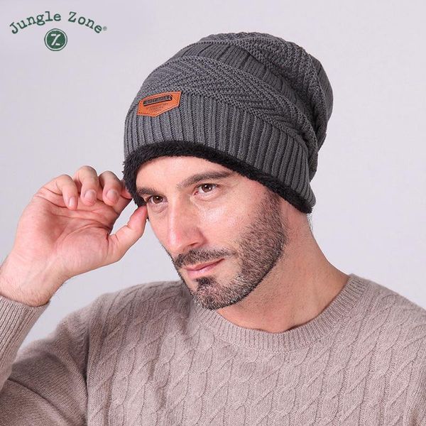 

beanies winter labeling knit cap plus velvet outdoor hooded ski warm hat m1505