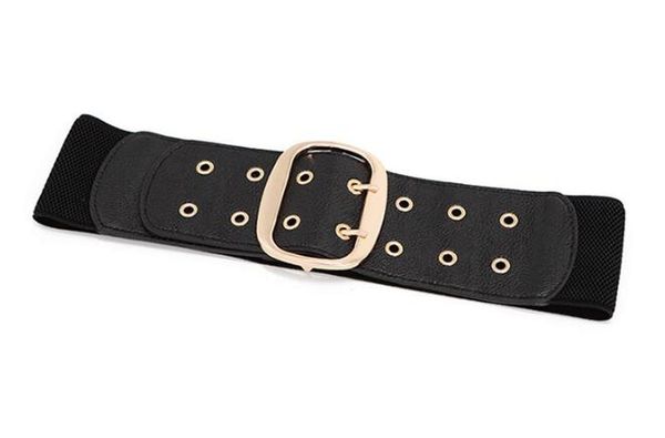 

роскошные черные пояса для одежды широкого эластичных поддельных кожаного ремня stretch waistband винтажной площади пряжка сплав талия seal, Black;brown