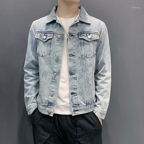 

2020 denim jacket men hole retro motorcycle basic coat streetwear hip hop bomber jacket cowboy men's jean sa-81, Black;brown