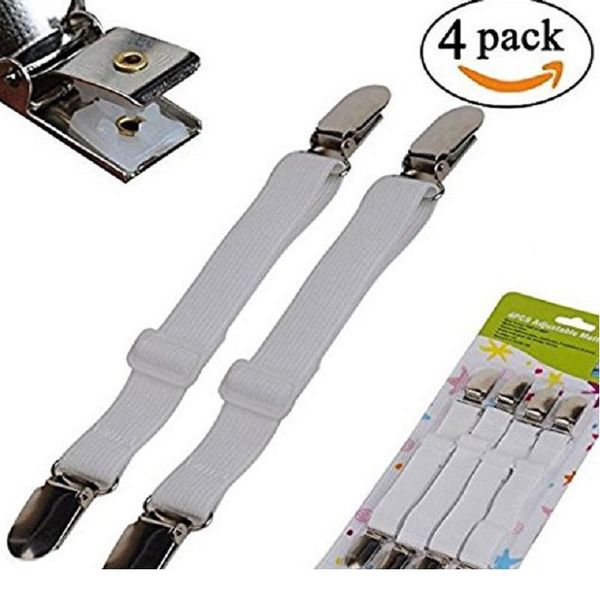

4pcs adjustable elastic mattress cover corner holder clip bed sheet fasteners straps grippers suspender cord hook loo jlldmk