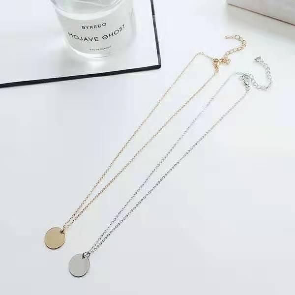 

chains small circle necklace with simple temperament, Silver