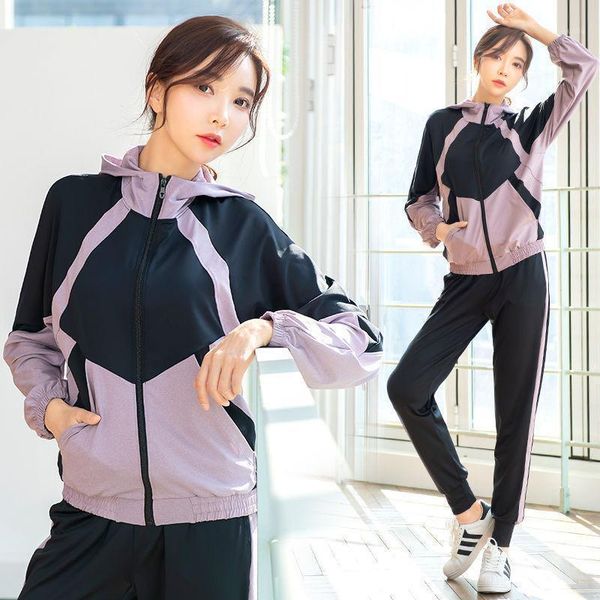 

gym clothing 2021 sports suit fall/winter women's yoga wear large size loose and thin running quick-drying clothes morning run1, White;black