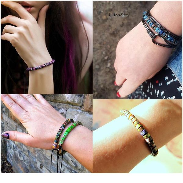 

charm bracelet men natural stone bead vintage custom logo letter lover couple bracelet for women fashion jewelry drop jllzis, Black