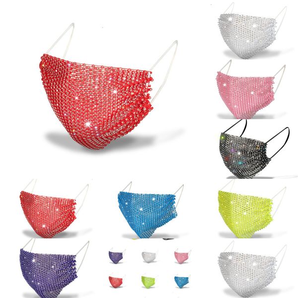 

sequined blue factory masks design black bling anti-dust washable reuse face mask earloop night club decorative 7 pra7d