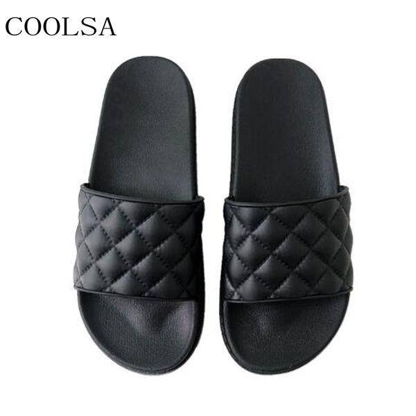 

coolsa women's summer black flat slippers outdoor beach flip-flops casual non-slip travel home slippers women slides sandals x1020