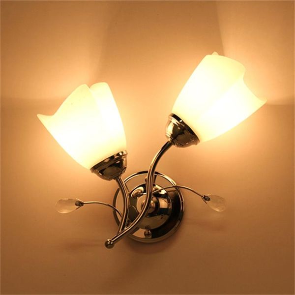 

wall lamp e27 single/double head sconce chrome steel glass light corridor living room decor super deal inventory clearance