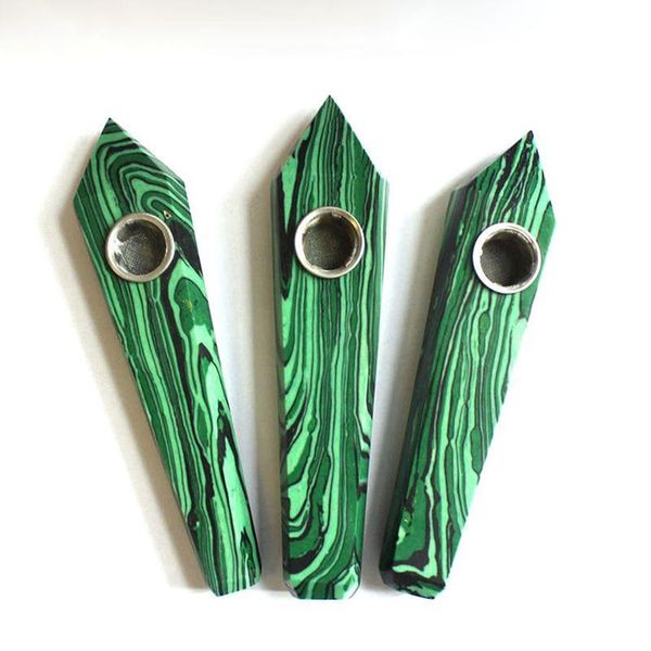 

wholesale 1pc natural malachite quartz crystal pipe tobacco stick cigarette healing whole jllwei, Black