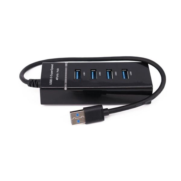 

plug & play portable size 4 ports usb 3.0 hub on / off switches ac adapter cable splitter for pc laprf