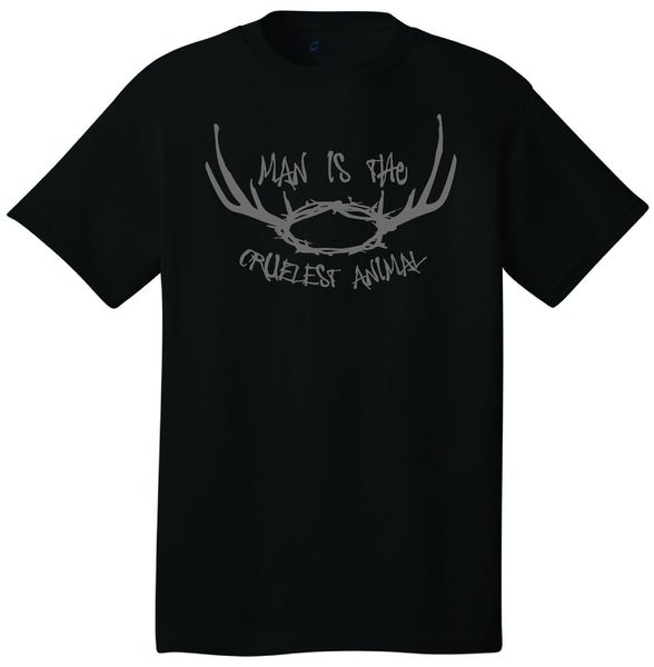 

fashion summer style man is the cruelest animal nietzsche quote crown antlers true detective sport hooded sweatshirt hoodie t shirt
